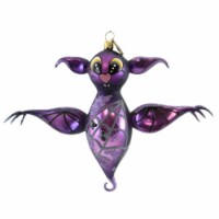 Blu Bom Salem The Bat Glass Halloween Ornament Cute Fangs 19019.