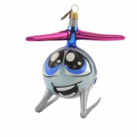 Blu Bom Heli Helicopter Pink Glass Ornament Pilot Fly Flight 19014.