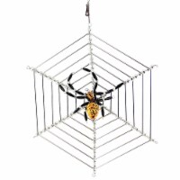 Santa Land Halloween Spider Web Glass Ornament Beaded Czech Luck 21R1000