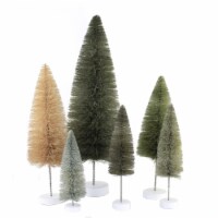 Christmas Gray Rainbow Trees Plastic Set Of 6 Bottle Brush Ms427gy