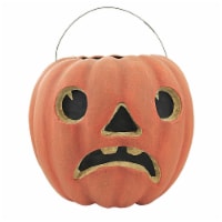 Halloween Jack O Lantern Candy Basket Paper Mache Pumpkin Bucket Pm205 Scared