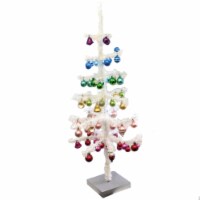 Christmas Decorated Tinsel Tree Plastic Multicolored Bottle Brush Cd1633 White