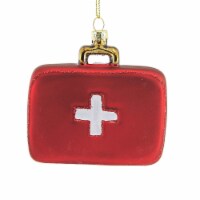 Holiday Ornament Red Medical Bag Glass Ornament Emt Doctor Nurse Cross Go8263
