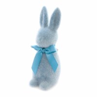 Easter Flocked Button Nose Rabbit Spring Decoration Bunny Fuzzy Wh0133 Blue