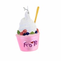 Holiday Ornament Fro Yo Glass Dessert Yogurt Berry Toppings Go8238