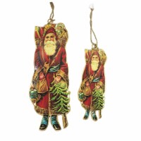 Holiday Ornament Vintage Metal Santa Metal St Nick Tree Gifts A69023-A69024