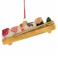 Holiday Ornament Deluxe Sushi Board Glass Food Ornament Raw Fish Wasabi Go8125