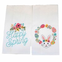 Decorative Towel Happy Spring/Wreath Towel Easter Eggs Bunny Flowers C86100866.65