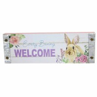 Home Decor Floral Bunny Plaque Wood Spring Rabbit Free Standing Ea15544 Welcome