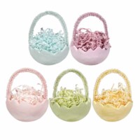 Holiday Ornament Cracked Egg Ornament Set-5 Polyresin Nested Grass Tl13395