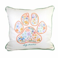 Home Decor Dog Mama Pillow Polyester Paw Print Floral Txt0843p
