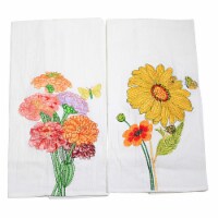 Decorative Towel Floral W/Butterfly Towel Cotton Flower Kitchen A6821