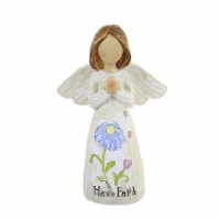 Figurine Little Girl Angel Polyresin Flower Message A3580 Faith