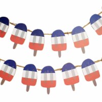 Patriotic Popsicle Garland Mdf Red White Blue Americana A7063