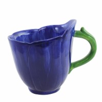 Tabletop Floral Shaped Mug Dolomite Flower Drink Liquid A6964 Navy
