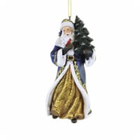 Holiday Ornament Elegant Santa Polyresin Christmas Blue Gold 633343 Tree