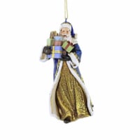 Holiday Ornament Elegant Santa Polyresin Christmas Blue Gold 633343 Gifts