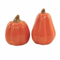 Tabletop Pumpkin Salt And Pepper Shaker Dolomite Halloween Fall H8400 Orange