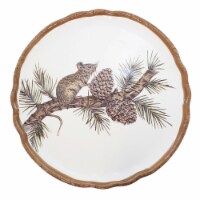 Tabletop Woodland Critter Plate Ceramic Cocktail Pinecones Th00655 Mouse