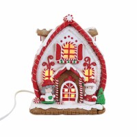 Christmas Gingerbread Christmas House Electric Tree Snow Candy Gbj0019 Santa