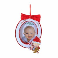 Holiday Ornament Baby's First Oval Photo Polyresin Christmas Picture W8507 Boy
