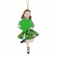 Holiday Ornament Irish Lucky Girl Christmas Saint Patricks Day E0687 Bent