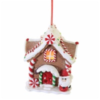 Holiday Ornament Gingerbread House Led Christmas Candy Cane D2881 Santa