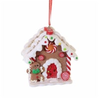 Holiday Ornament Gingerbread House Led Claydough Christmas Candy Cane D2881 Man