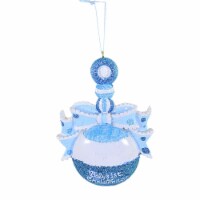 Holiday Ornament Baby's First Christmas Rattle Personalize Diy A2183 Blue