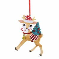Holiday Ornament Peppermint Reindeer Polyresin Christmas Tree D4112 Stripe