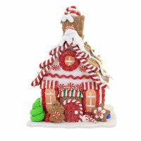 Christmas Led Gingerbread House Claydough Peppermint Taffy Icing D3168 Tree