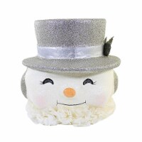 Christmas Happy Snowman Bucket Container Platinum Crepe Paper Tl0226
