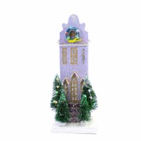 Christmas Violet Townhouse Paper Board Sisal Trees Wreath Hou339