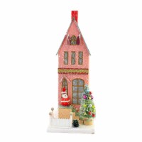Christmas Vintage Santa Townhouse Paper Board Putz Picket Fence Hou336