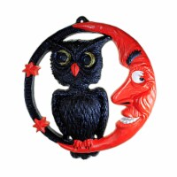 Halloween Sinister Moon Wall Decor Paper Mache Owl Angry Moon Pm228