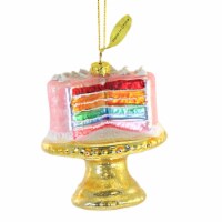 Holiday Ornament Rainbow Cake Glass Six Layers Pedestal Stand Go8128