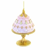 Holiday Ornament Spring Cake Polyresin Gold Stand Celebration 2929540 Pink