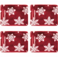 Tabletop Snowflake Mini Tray Stoneware Set Of Four Dish 107113.