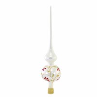 Christina's World Red Gold White Floral Finial Christmas Tree Topper Fin970f