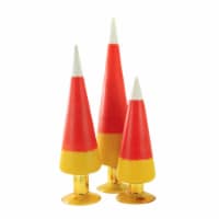 Halloween Candy Corn Trees Glass Set Of 3 Fall Candy3 Gold