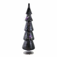 Craftoutlet.com 16.25 Glistening Black Spider Tree Silver Base 5 Tiered