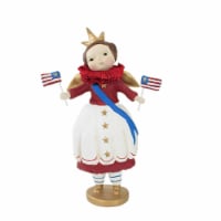 Esc & Company 9.5 Inches Tall Faye's Flying Flags Polyresin Patriotic American Flag Figurine