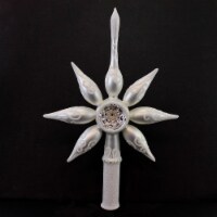Blu Bom White Swirl Reflector Star Glass Tree Topper Finial Christmas 2020651