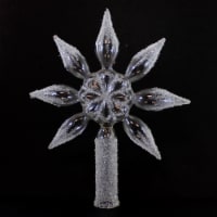 Blu Bom Transparent Scalloped Finial Glass Tree Topper Centerpiece 2022297