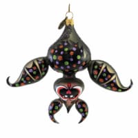 Blu Bom Polka Dot Halloween Bat Glass Ornament Upside Down 2022359
