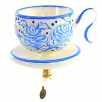 Blu Bom Wedgewood Blue Floral Teacup Clip On Ornament Peony Flower 2022165