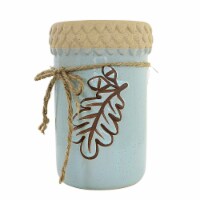 Fall Glazed Harvest Container Dolomite Leaves Pumpkin H9590 Green