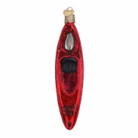 Old World Christmas Kayak Red . Glass Ornament Sport Recreation Boat 46112
