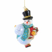 Huras Snowball Snowman Glass Ornament Winter Frosty Hf517