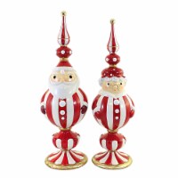 Christmas Santa & Mrs Claus Mantle Finial Table Home Decor Decoration 2929503*2929504